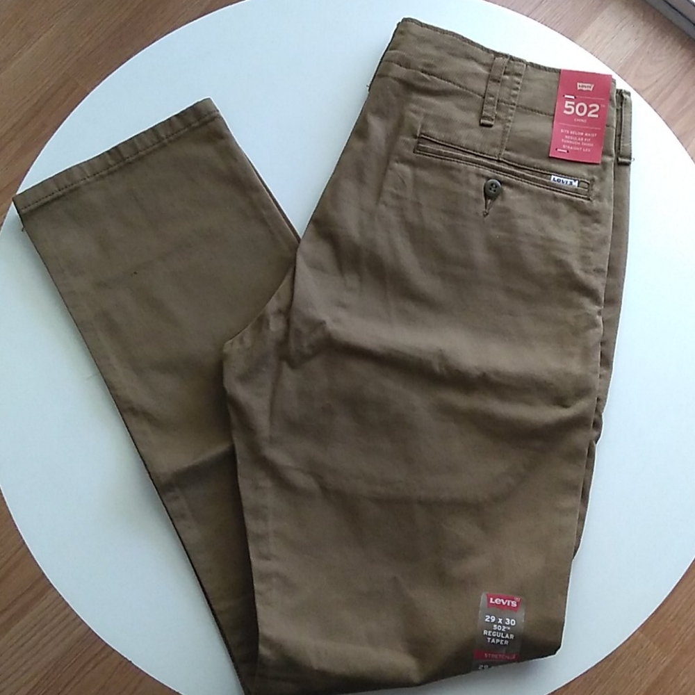 Levi 502 Brown Chino Straight Regular Fit